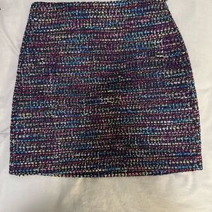 LOFT Colorful Tweed Mini Skirt